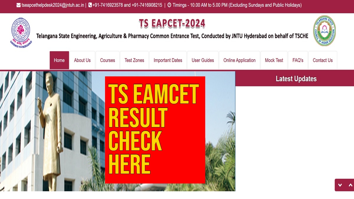 TS EAMCET 2024 Result Announced